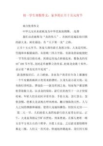 初一學(xué)生寒假作文：家鄉(xiāng)的正月十五元宵節(jié)