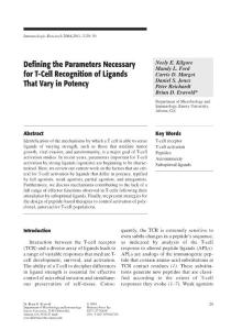 Defining the parameters necessary for T-cell recognition of ligands that vary in potency