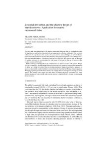 Essential Fish Habitat and the Effective Design of Marine Reserves Application for Marine Ornamental Fishes
