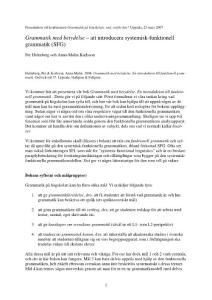Grammatik med betydelse  Att introducera systemisk…