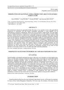 PERSPECTIVES OF SLOVENIAN ANIMAL PRODUCTION ARE IN SUSTAINABLE…