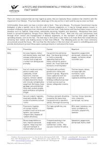 Pests and Environmentally Friendly Control - Fact Sheet