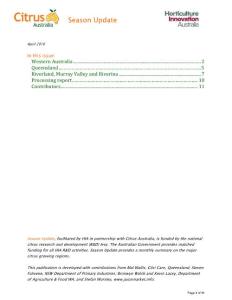 Season Update - Citrus Australia