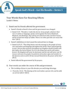 Speak God’s Word—Get His Results Series 1