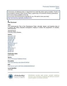 The Cardiovascular Trial of the Testosterone Trials rationale, design, and baseline data of a clinical trial using computed tomographic imaging to assess the progression of coronary atherosclerosis