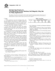 A838-2002 Free-Machining Ferritic Stainless Soft Magnetic Alloy Bar for Relay Applications