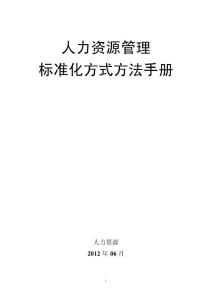 人力資源標準化方式方法手冊