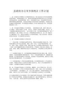 縣政府辦公室鄉鎮統計工作計劃