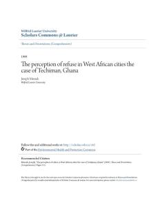 The perception of refuse in West African cities the case of…