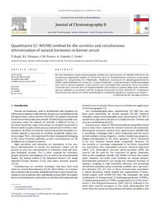 quantitative lc-msms method for the sensitive and simultaneous determination of natural hormones in bovine serum