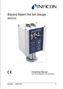 inficon英福康真空計 BAG302說明書
