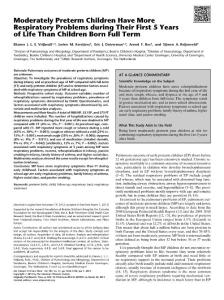 Moderately preterm children have more respiratory problems…