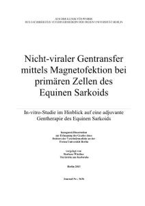 Nicht-viraler Gentransfer mittels Magnetofektion bei prim  228;ren…