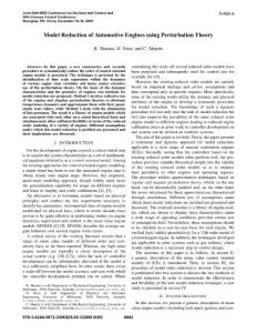 M od elR edu ction of A u tom otive E n gin es u sin g P er tu…