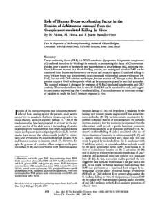 role of human decay-accelerating factor in the evasion of schistosoma mansoni from the complement-mediated killing in vitro [published erratum appears in j exp do med 1992 feb 1;175(2)619]