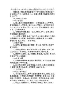 黃河路小學2010共青中學實施素質教育綜合評價自查報告