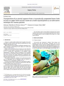 transposition of an arterial segment from a traumatically amputated lower limb to treat an upper limb vascular lesion on a multi injured patient as an alternative technique for trauma patients