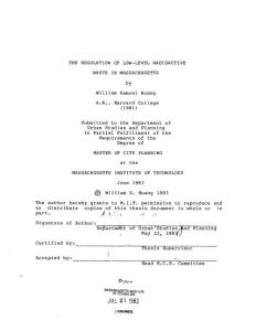the regulation of low-level radioactive waste in massachusetts