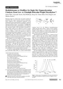 hydridoboranes as modifiers for single-site organochromium catalysts from low- to ultrahigh-molecular-weight polyethylene
