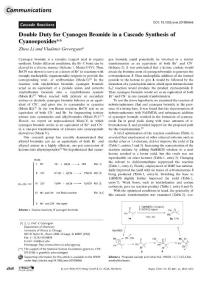 double duty for cyanogen bromide in a cascade synthesis of cyanoepoxides