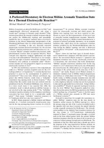 a preferred disrotatory 4n electron m ouml;bius aromatic transition state for a thermal electrocyclic reaction
