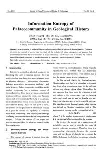 Information Entropy of Palaeocommunity in Geological History