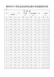 小学生田径比赛评分表