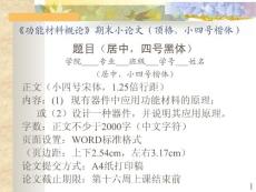 期末小论文格式