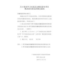 關(guān)于報(bào)送學(xué)習(xí)實(shí)踐活動(dòng)整改落實(shí)項(xiàng)目