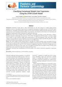 classifying gestational weight gain trajectories using the sitar growth model.妊娠期体重增加轨迹分类使用锡塔尔琴增长模式