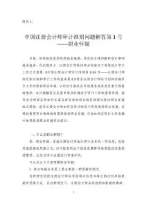 中國注冊會計師審計準則問題解答第 1 號——職業懷疑