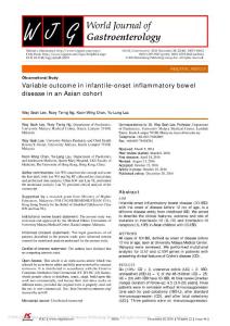Variable outcome in infantile-onset inflammatory bowel disease in an Asian cohort