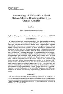 pharmacology of zm244085 a novel bladder-selective dihydropyridine katp channel activator