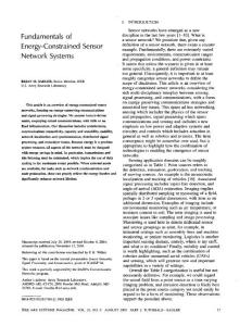 Fundamentals of energy-constrained sensor network systems