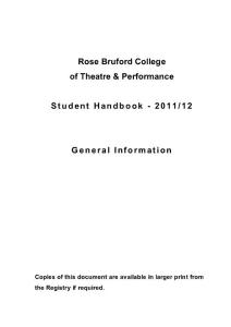 student handbook 04-05 - rose bruford college