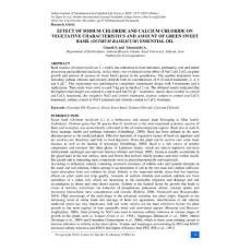 EFFECT OF SODIUM CHLORIDE AND CALCIUM …