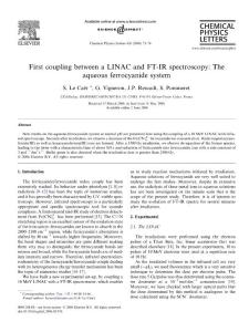 first coupling between a linac and ft-ir spectroscopy the aqueous ferrocyanide system