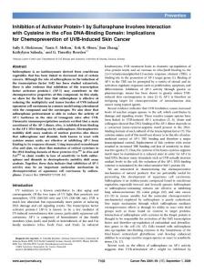 Inhibition of Activator Protein-1 by Sulforaphane Involves…