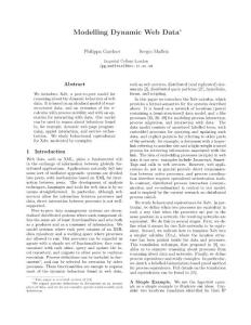 Modelling dynamic web data