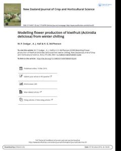 Modelling flower production of kiwifruit (Actinidia deliciosa)…