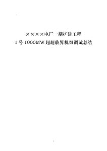 1號(hào)機(jī)組調(diào)試總結(jié)