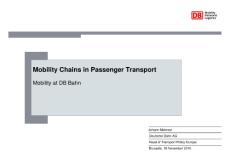 Mobility Chains in Passenger Transport