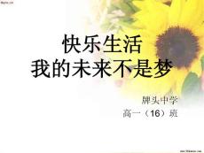 高中心理輔導(dǎo)活動課課件——我的未來不是夢