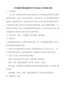 一年級數學學業成績測評方案敲定稿1創新