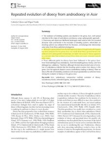 Gleiser2005_Repeated evolution of dioecy from androdioecy in Acer