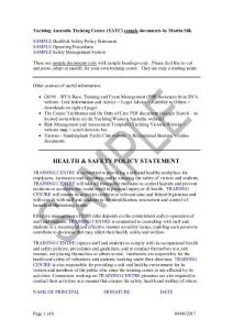 Yachting Australia Training Centre (YATC) – SAMPLE …