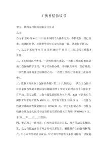 程秦峰工傷賠償協議書