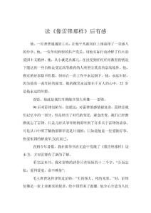 讀《像雷鋒那樣》后有感