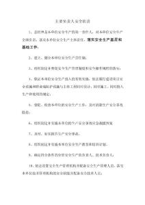 主要负责人、安全管理人员安全职责