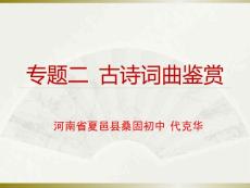 專題二  古詩詞曲鑒